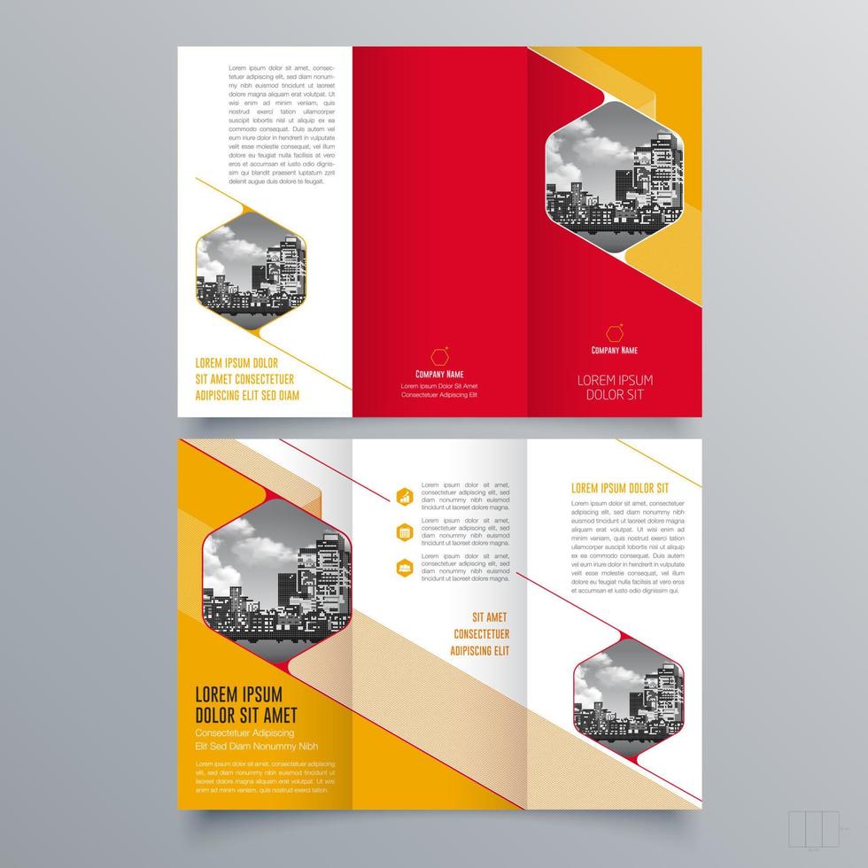 modèle de brochure à trois volets design géométrique minimaliste pour les entreprises et les entreprises. modèle de vecteur de brochure de concept créatif.