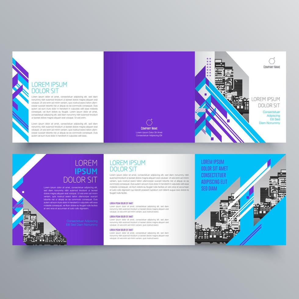 modèle de brochure à trois volets design géométrique minimaliste pour les entreprises et les entreprises. modèle de vecteur de brochure de concept créatif.