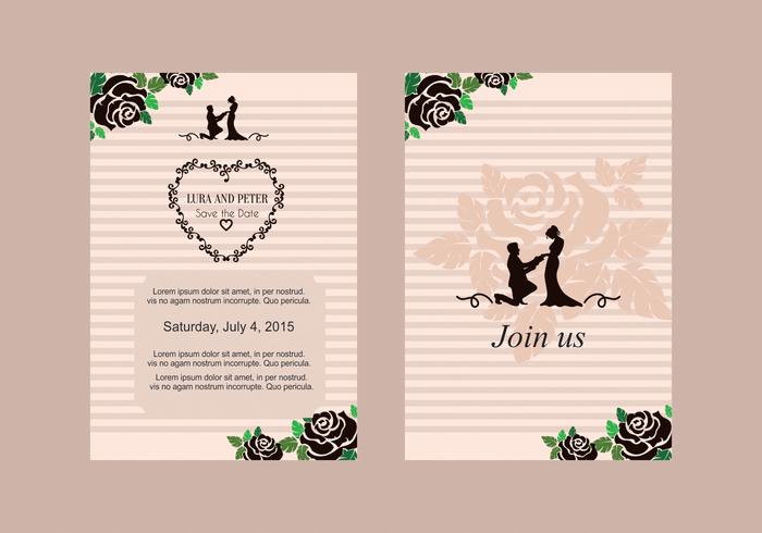 Vecteur d'invitation de mariage rose