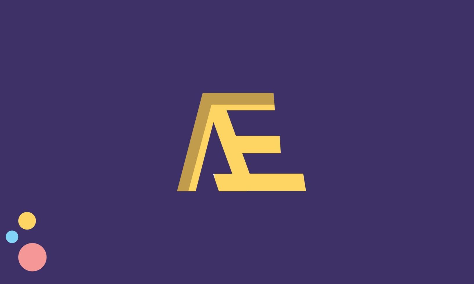 alphabet lettres initiales monogramme logo ae, ea, a et e vecteur