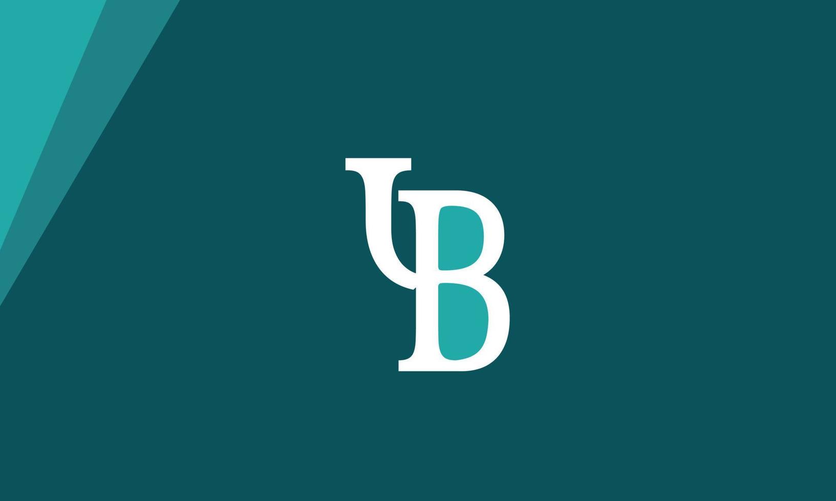 alphabet lettres initiales monogramme logo ub, bu, u et b vecteur