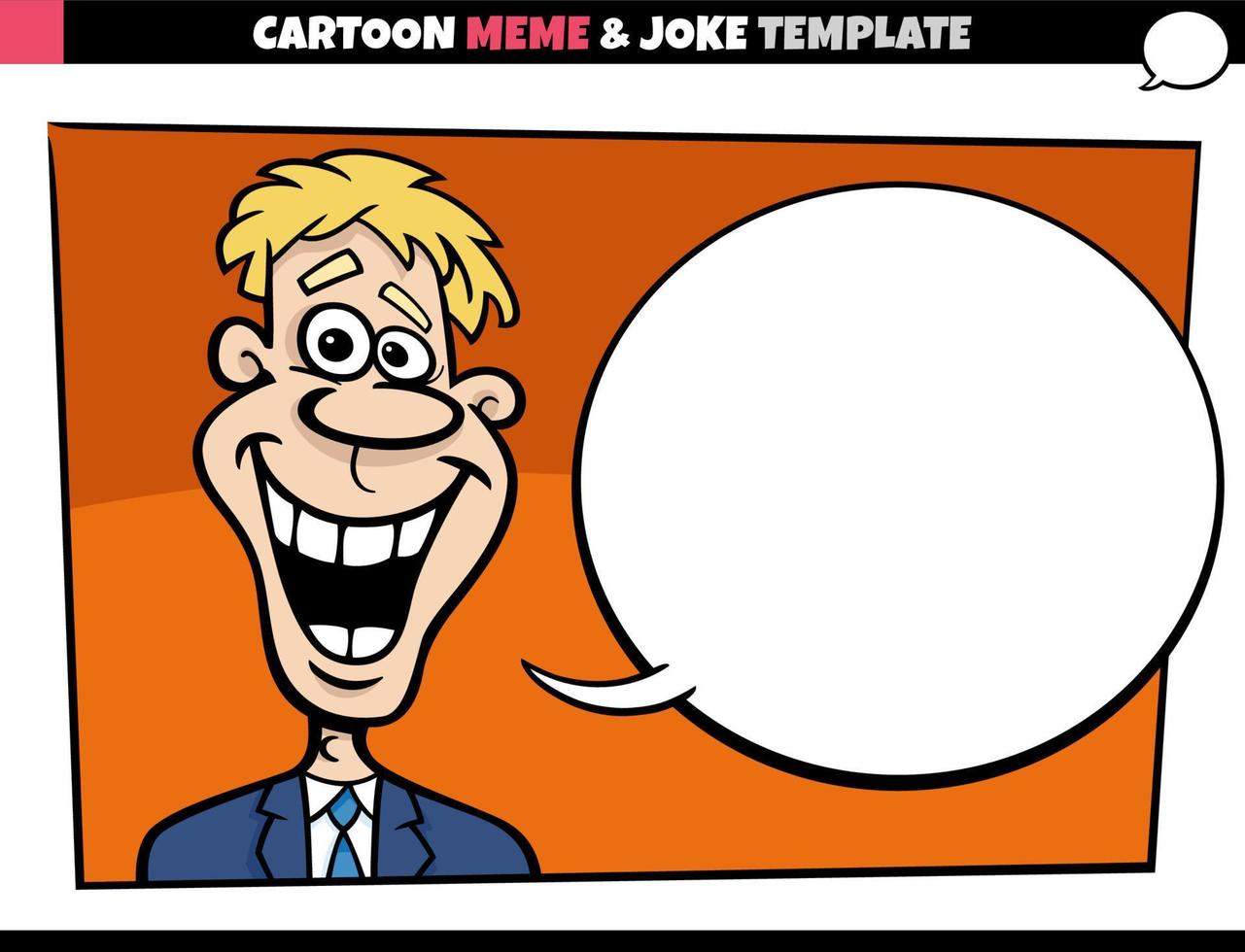 modèle de mème de dessin animé avec bulle de dialogue et gars comique vecteur