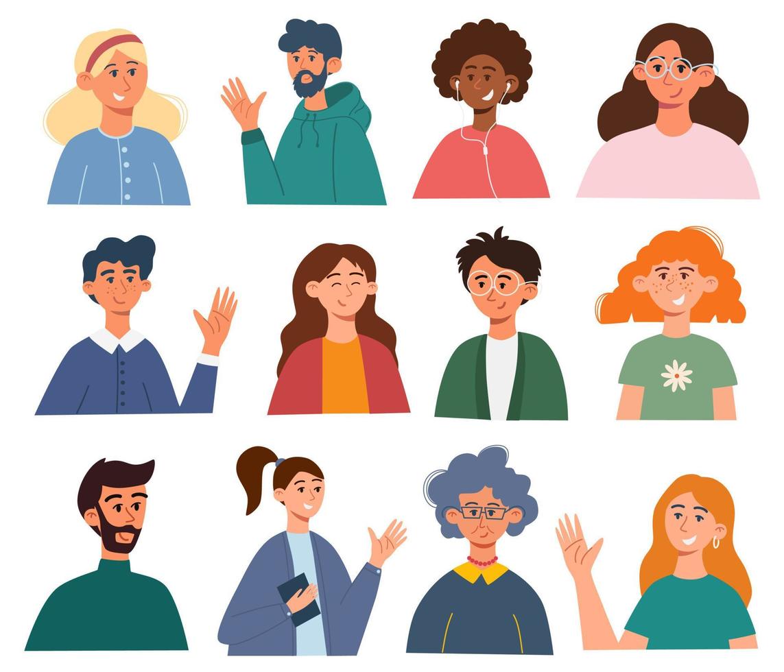 profil des personnes. personnages féminins et masculins. ensemble de profils d'utilisateurs. parfait pour les médias sociaux et les présentations professionnelles, l'interface utilisateur, les applications et les interfaces. illustration vectorielle vecteur