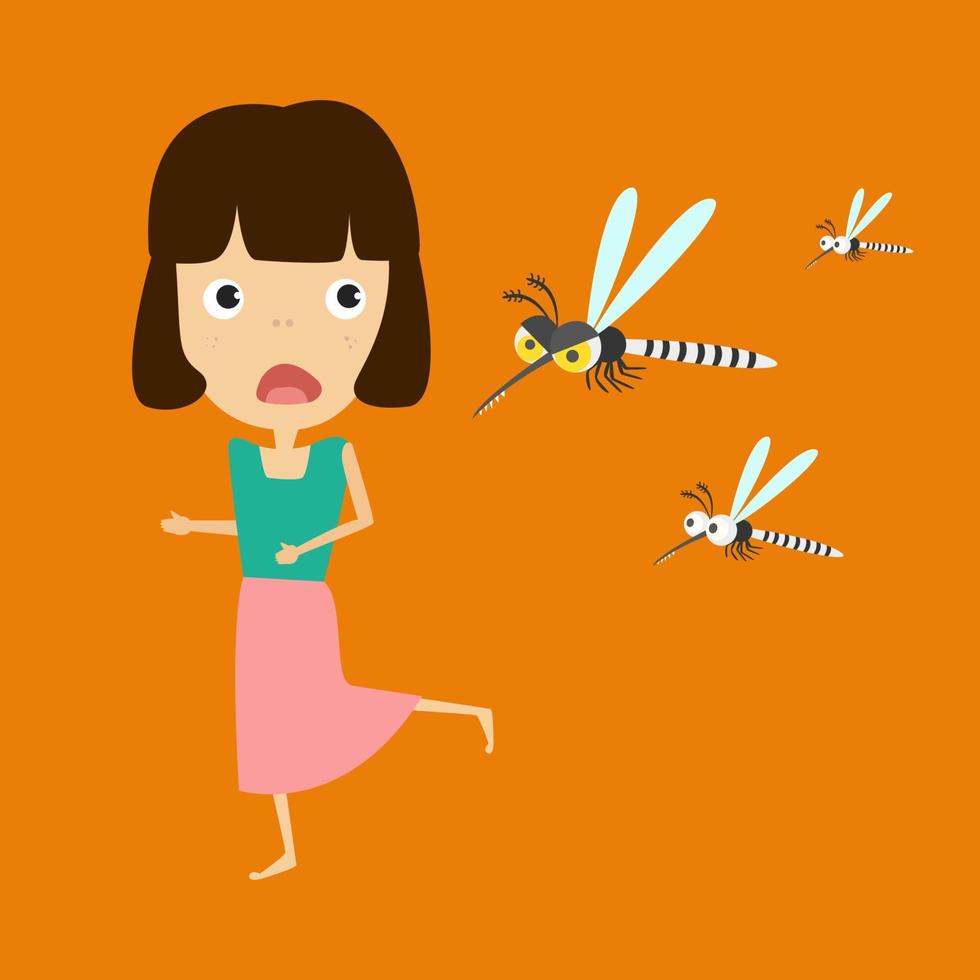 moustique porteur du virus de la dengue, du virus zika, du paludisme. concept de contrôle des moustiques. illustration vectorielle vecteur