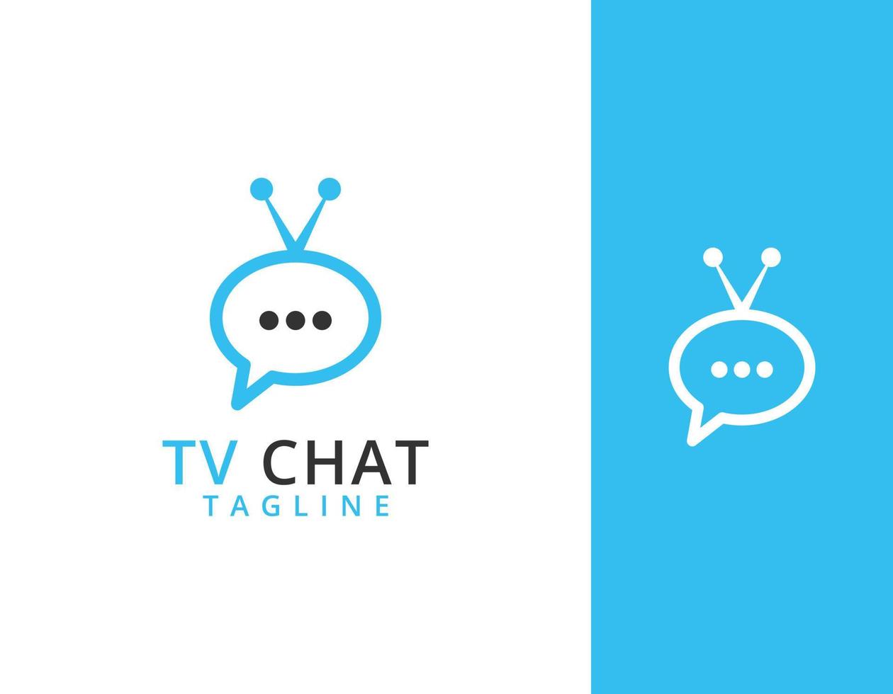 modèle de logo de talk-show, concept d'icône de télévision et de chat vecteur