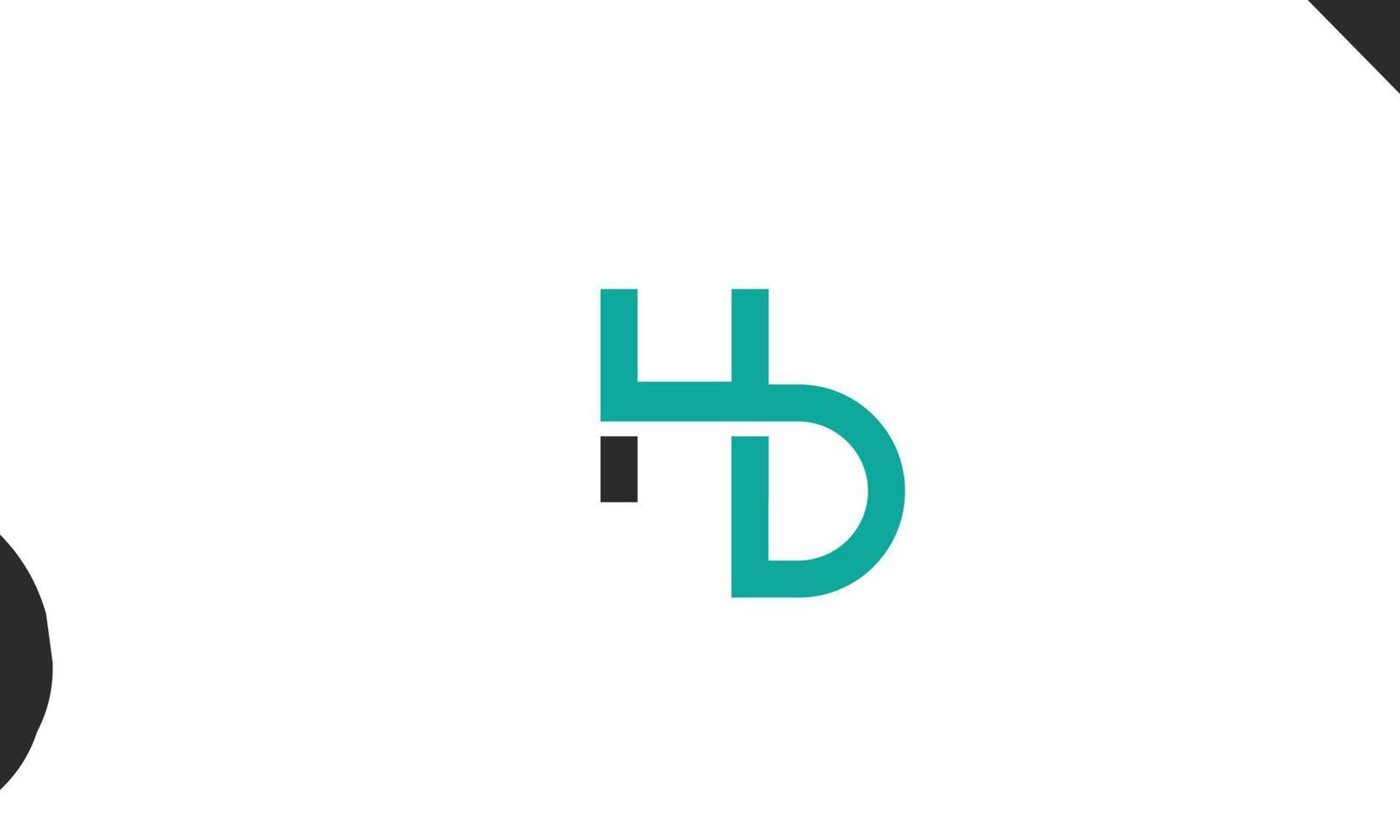 alphabet lettres initiales monogramme logo hd, dh, h et d vecteur