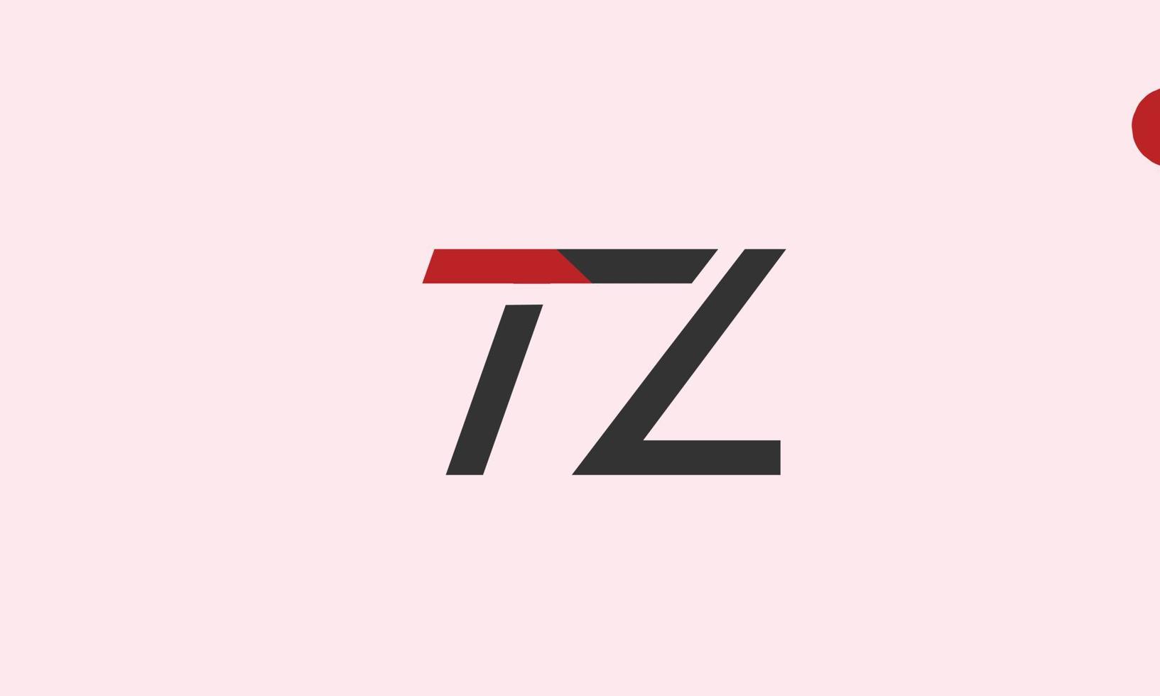 alphabet lettres initiales monogramme logo tz, zt, t et z vecteur