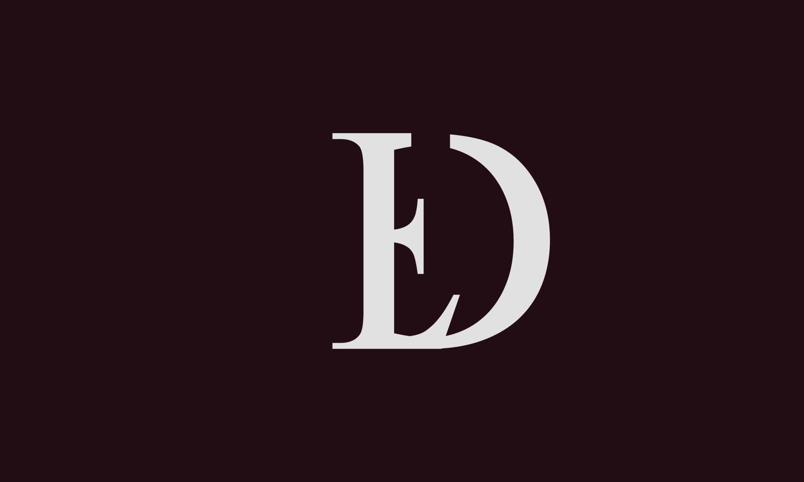 alphabet lettres initiales monogramme logo ed, de,e et d vecteur