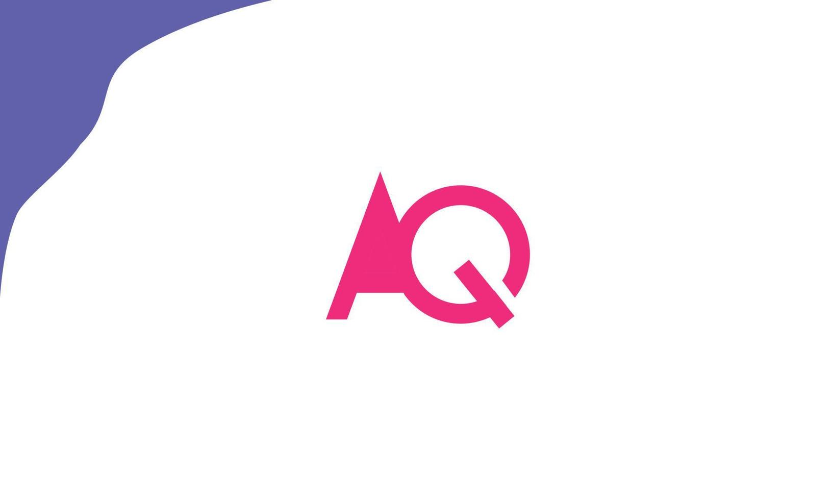 alphabet lettres initiales monogramme logo aq, qa, a et q vecteur