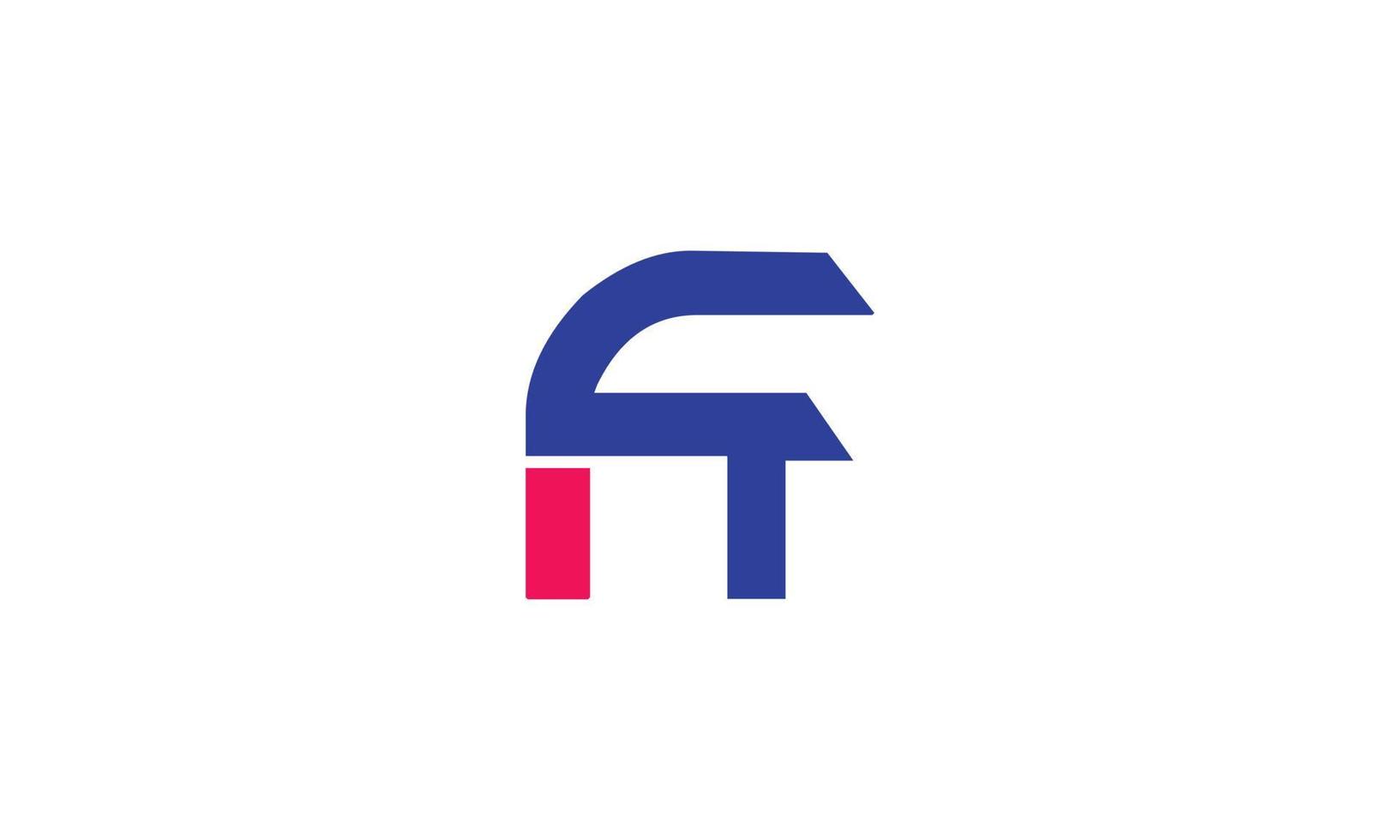 alphabet lettres initiales monogramme logo ft, tf, f et t vecteur