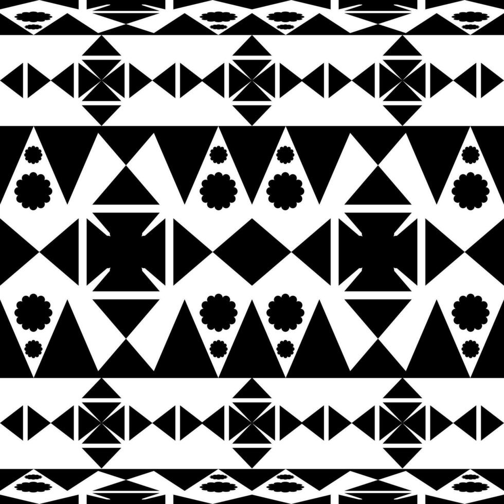 motif abstrait sans couture noir et blanc, triangle symétrique et forme ronde pour la décoration. vecteur