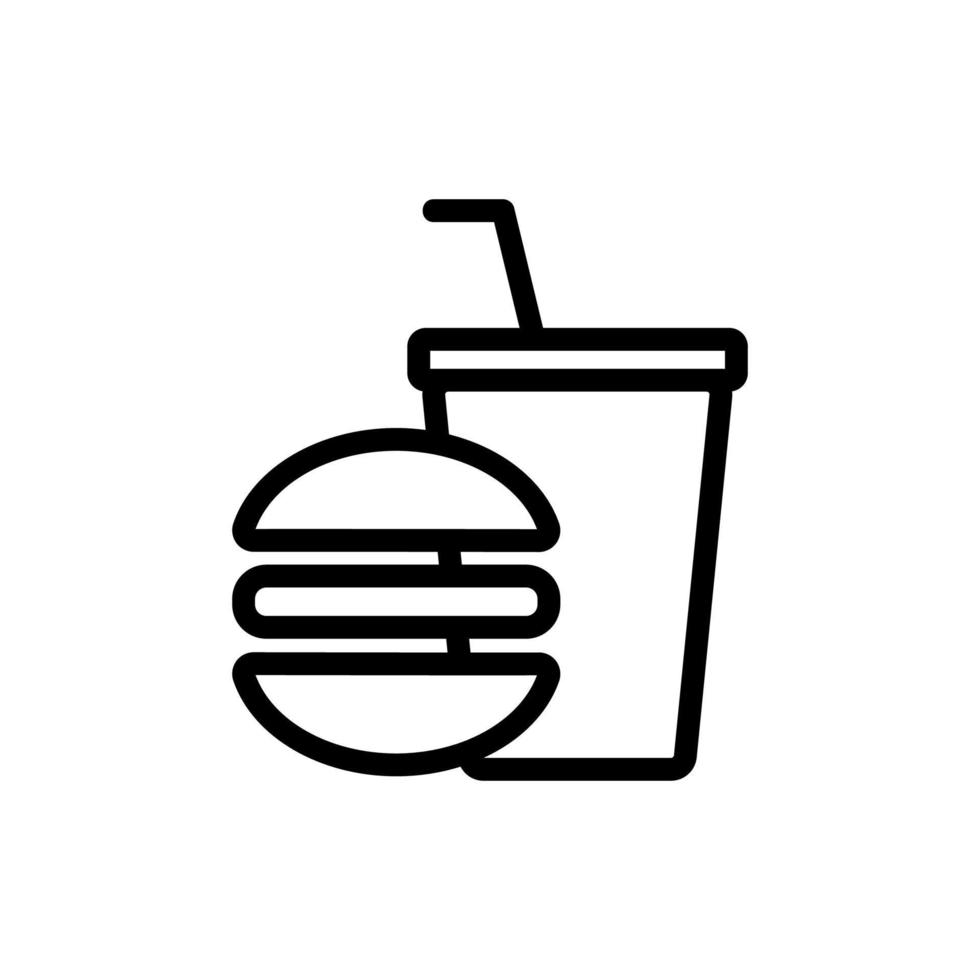 hamburger, icône de vecteur de cola. illustration de symbole de contour isolé