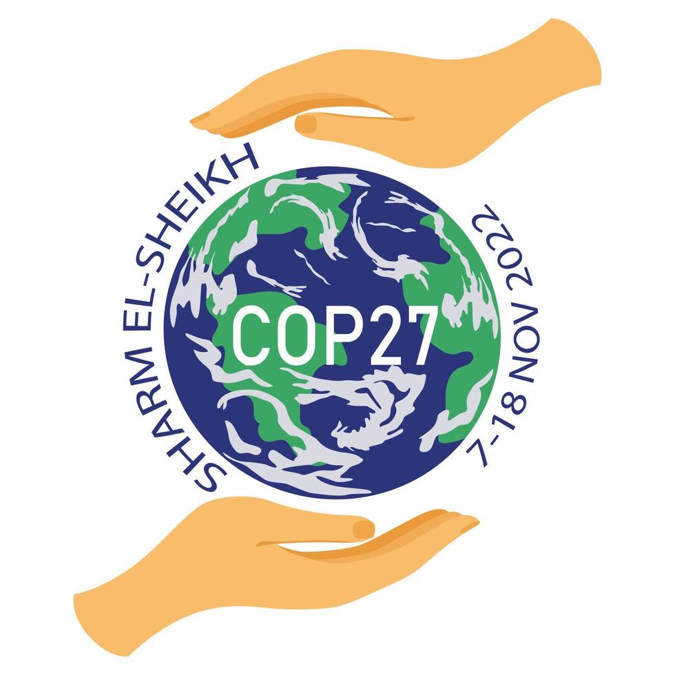 cop 27 à sharm el-sheikh, egypte. 7-18 novembre 2022. conférence des nations unies sur le changement climatique. sommet international sur le climat vecteur