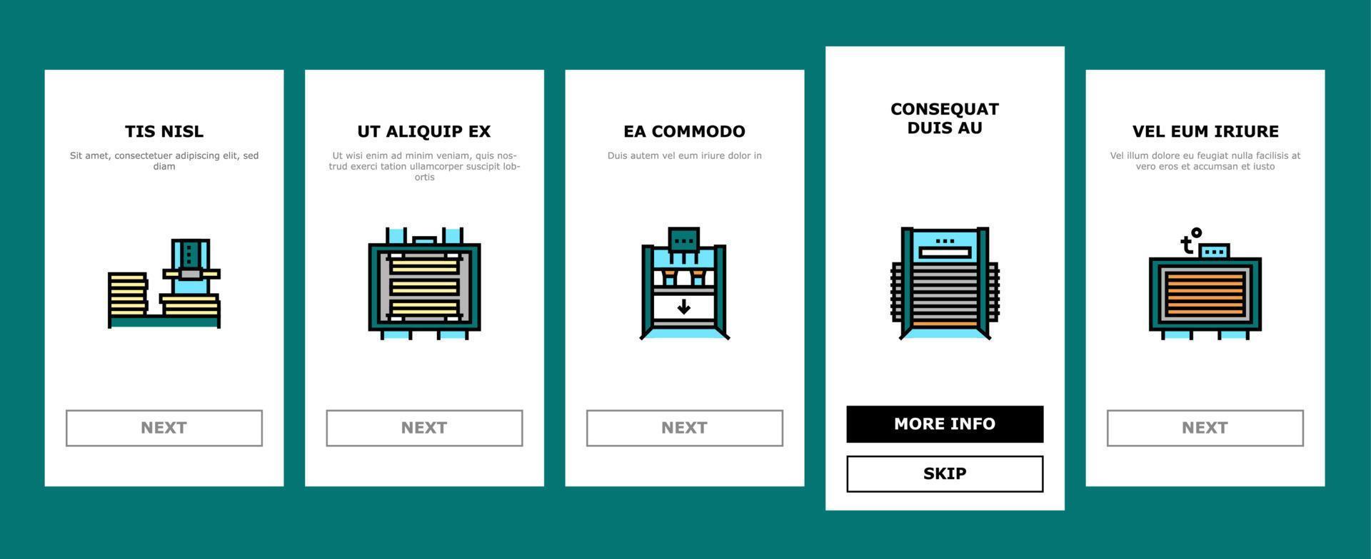 vecteur de jeu d'icônes d'intégration de production de contreplaqué