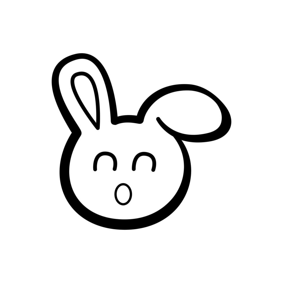 illustration vectorielle du visage heureux de lapin usagi sur fond blanc. vecteur