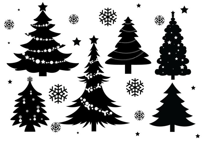 Vecteurs de silhouette d'arbre de Noël vecteur