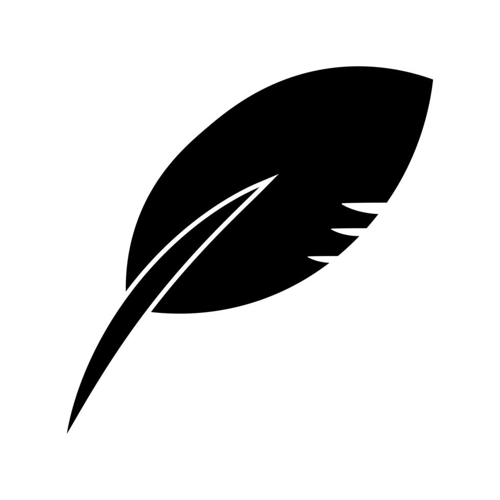 icône de vecteur noir plume isolé sur fond blanc