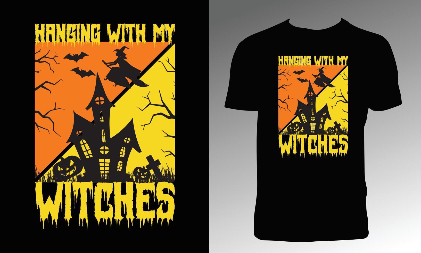 conception de tee-shirt joyeux halloween vecteur