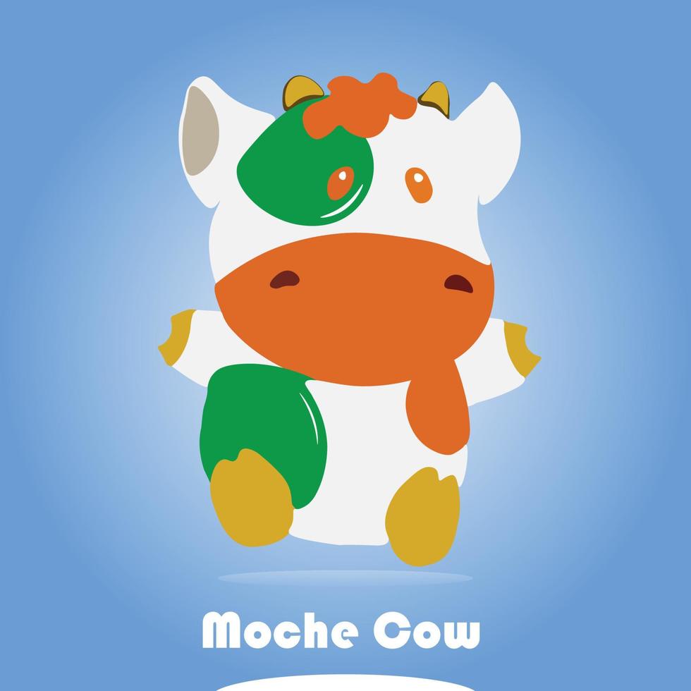 vache animal dessin animé famille style mignon vecteur