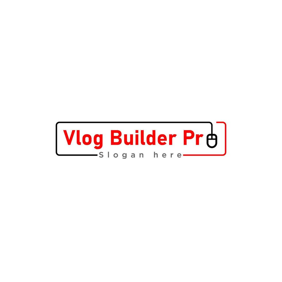tube de vue de la chaîne du logo vlog vecteur