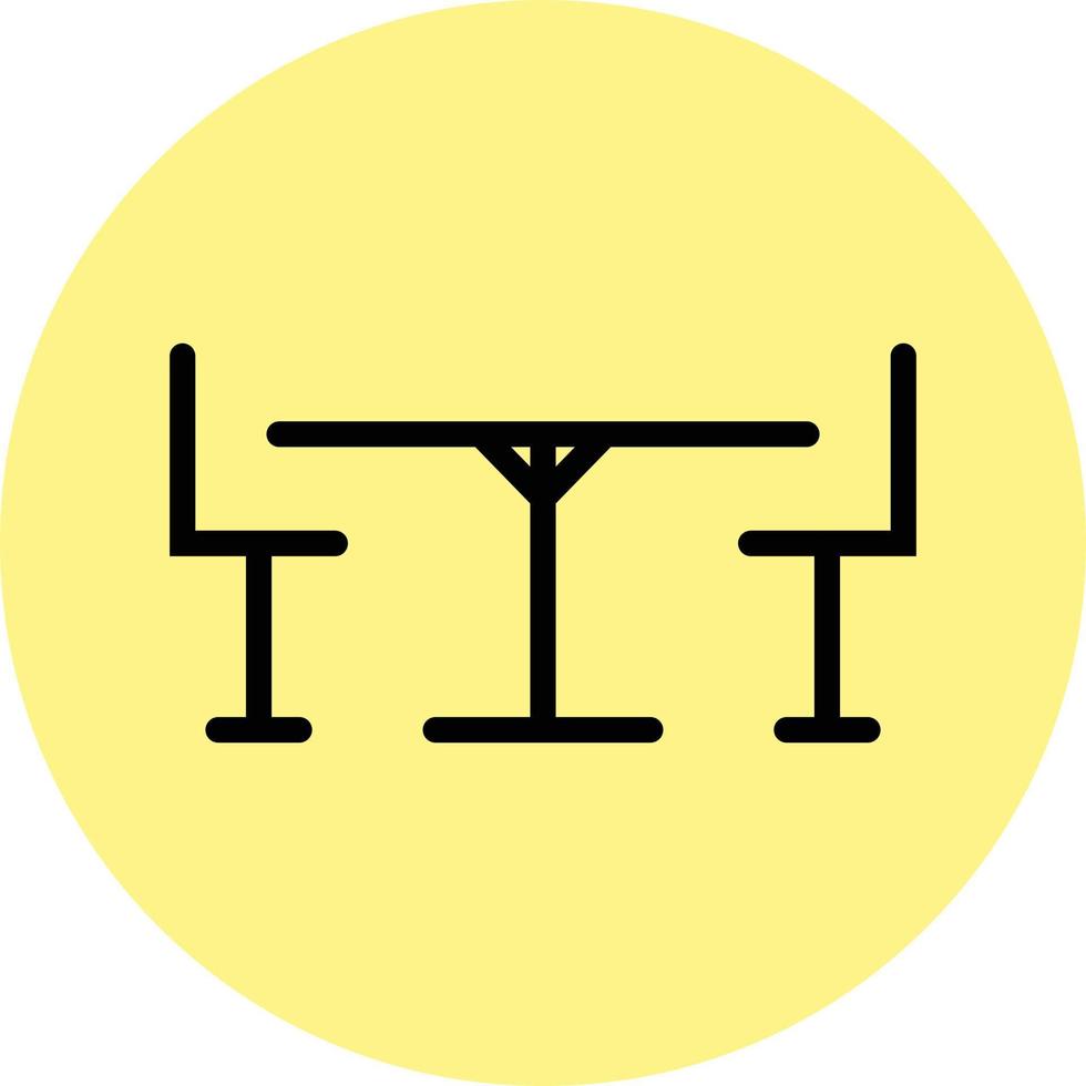 icône simple de table et de chaises pour l'élément de conception vecteur