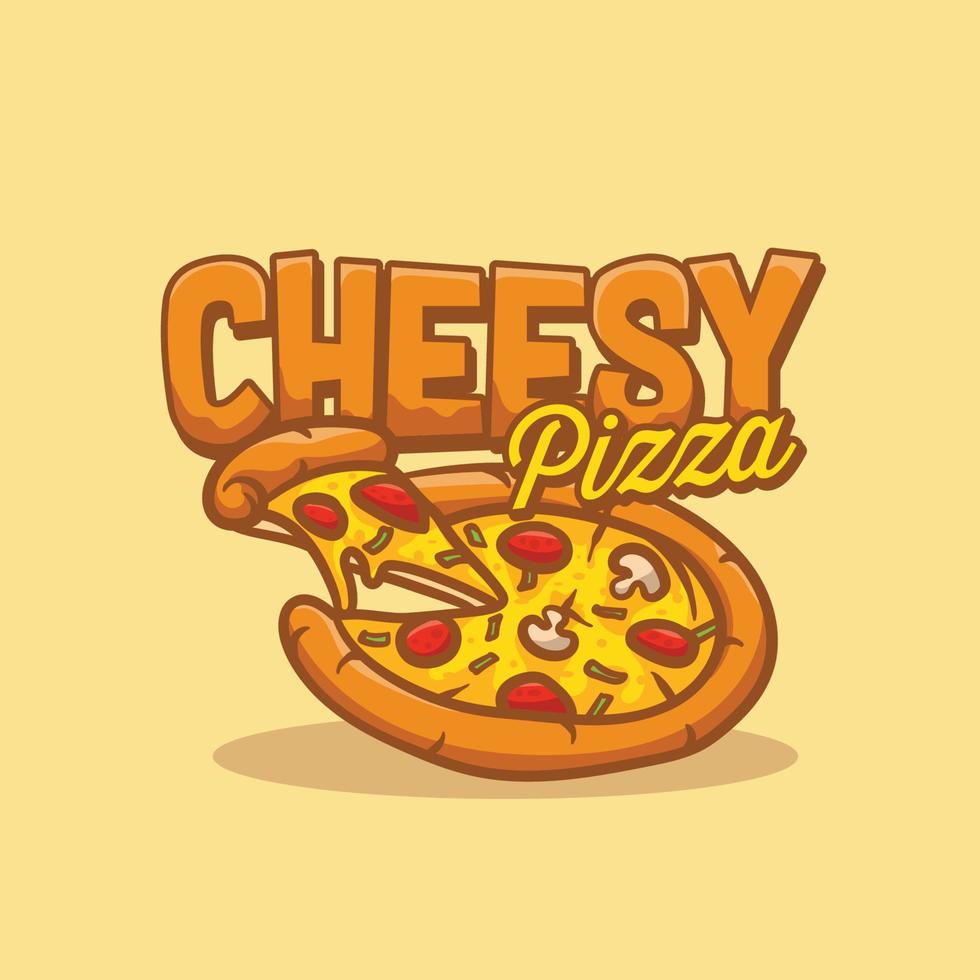 pizza au fromage vecteur dessiné à la main doodle illustration graphique vectoriel de parfait pour la restauration rapide, pizzeria, café, t-shirt, autocollant, impression, bannière, bar, restaurant ect