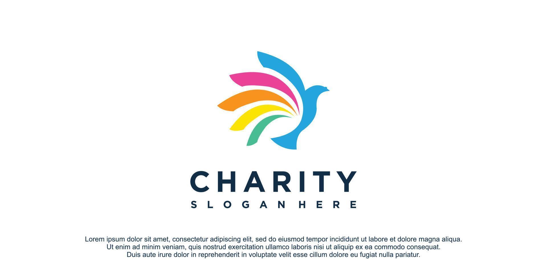 logo de charité avec un concept moderne pour le vecteur premium d'affaires