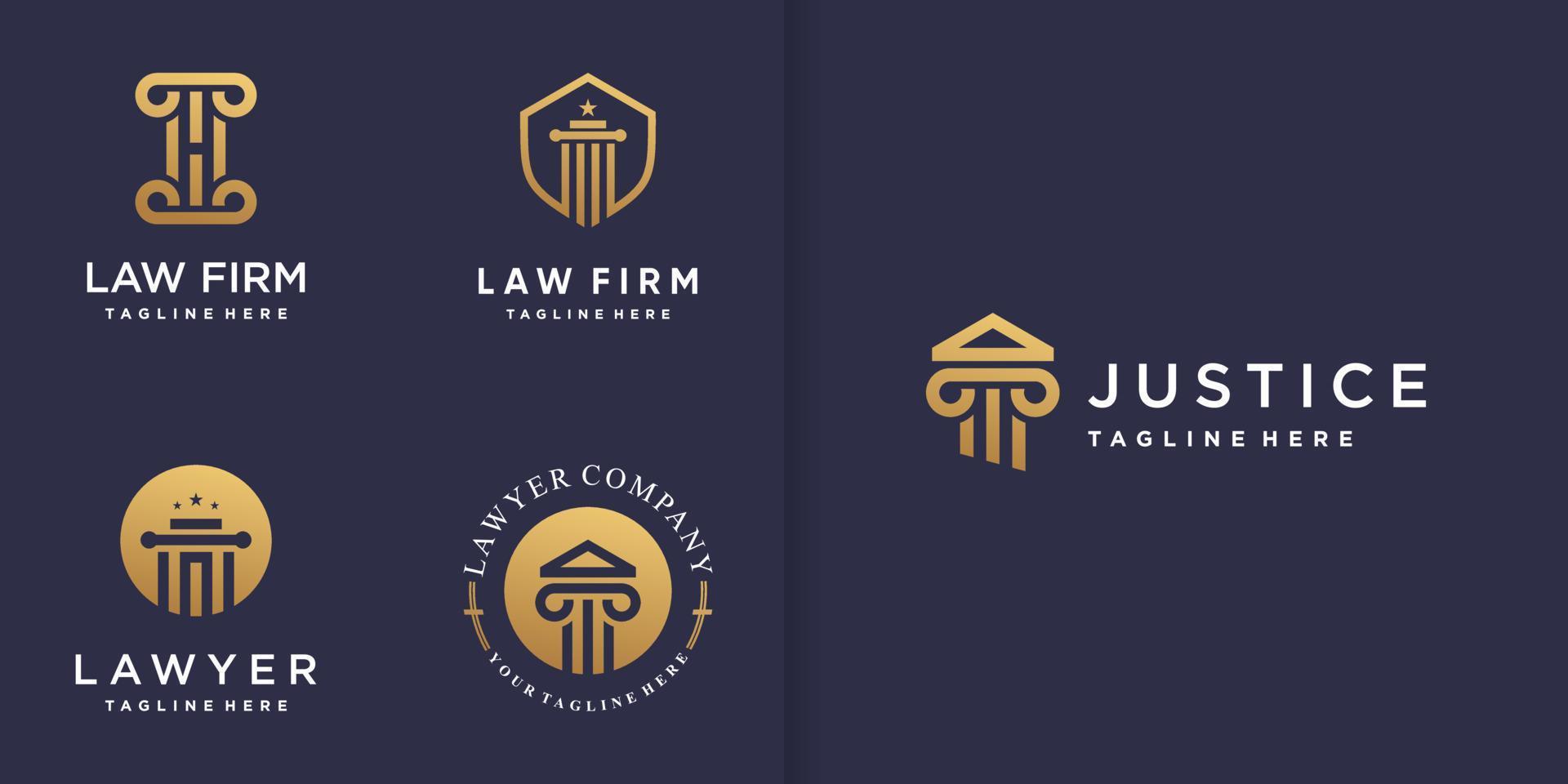 collection de logos de droit avec vecteur premium de concept moderne