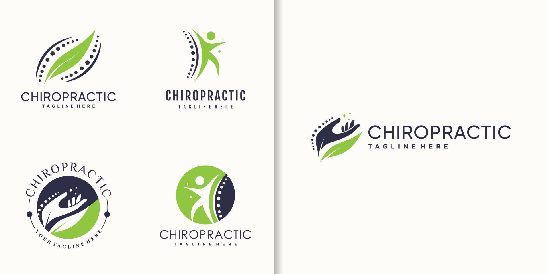 logo chiropratique pour vecteur premium de soins de santé