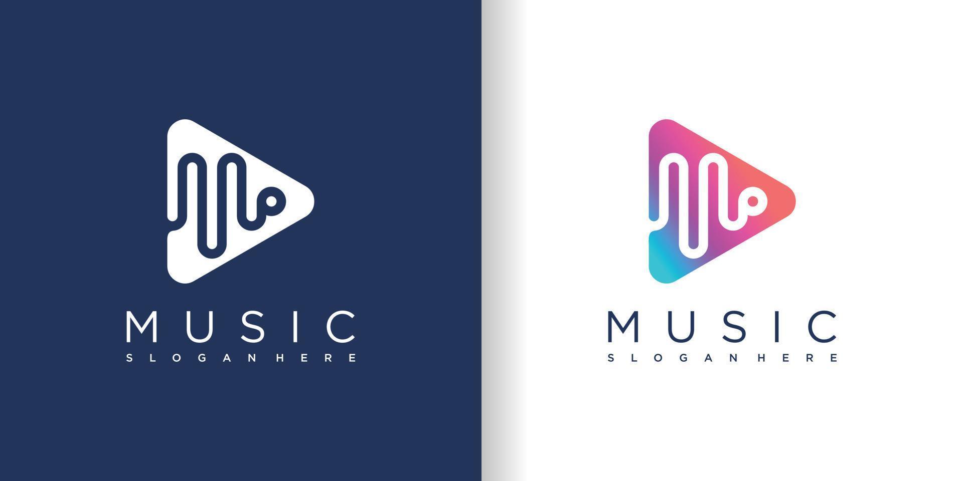 création de logo de musique avec vecteur premium de style concept moderne