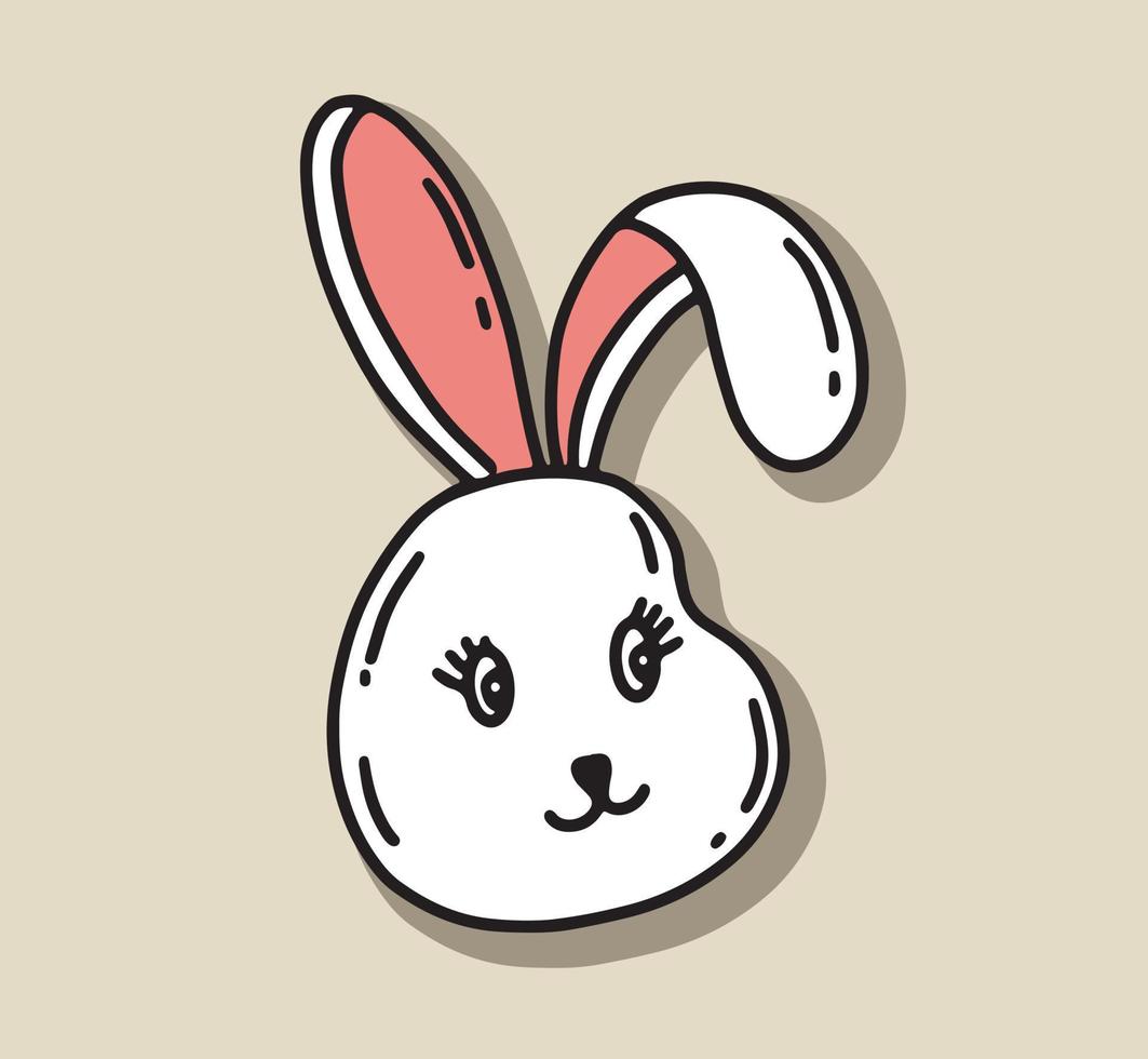 illustration de vecteur de dessin animé tête de lapin.