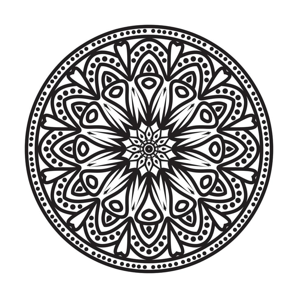 mandala à motif circulaire pour le henné, tatouage mehndi décoratif ornemental dans le mandala ethnique. page de livre de coloriage de mandala. éléments décoratifs de mandala vintage, coloriage de mandala adulte vecteur