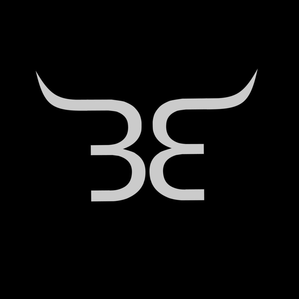 modèle logo initiales lettre bb forme corne taureau vecteur