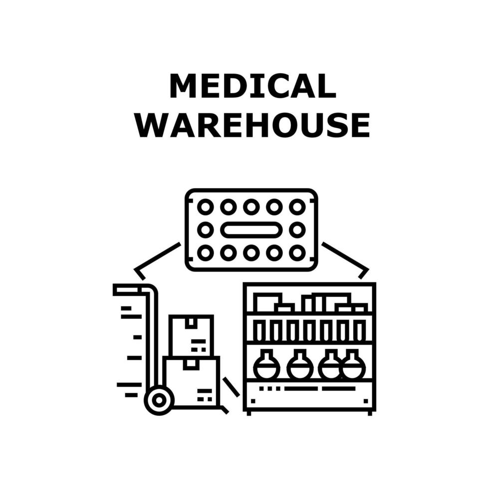 entrepôt médical icône illustration vectorielle vecteur