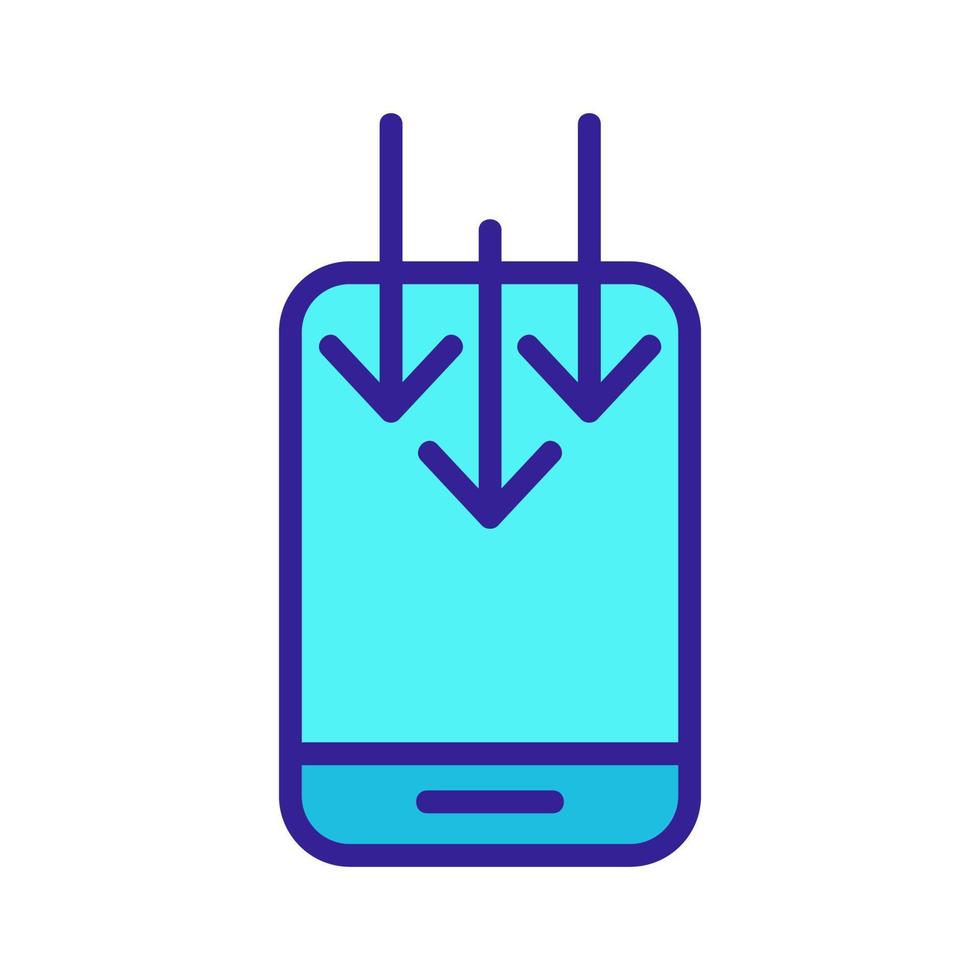 téléchargement sur le vecteur d'icône de téléphone. illustration de symbole de contour isolé