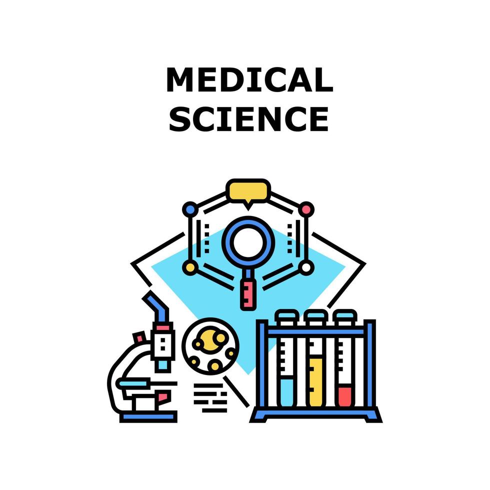 illustration de couleur de concept de vecteur de science médicale