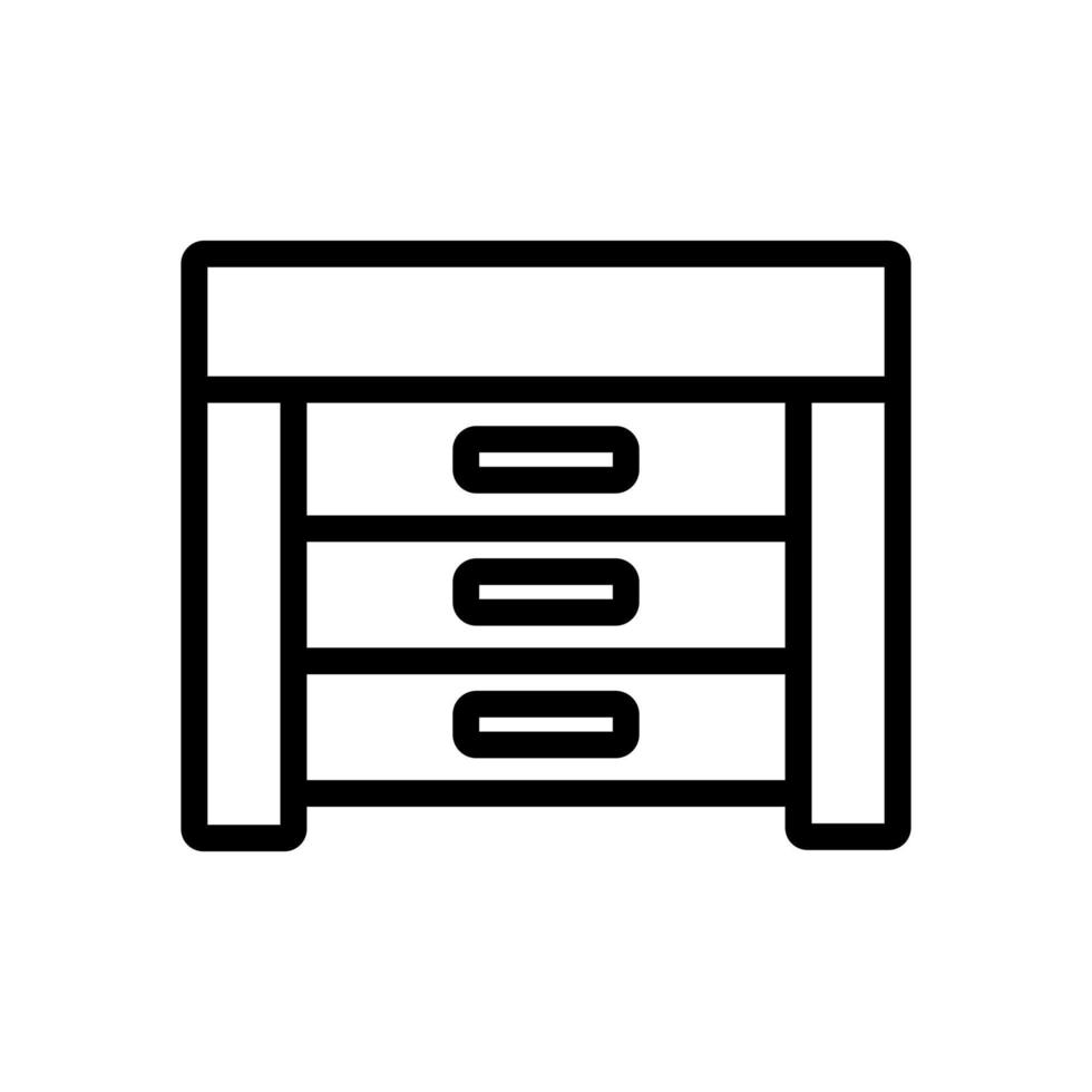 table de chevet salon meubles icône vecteur contour illustration