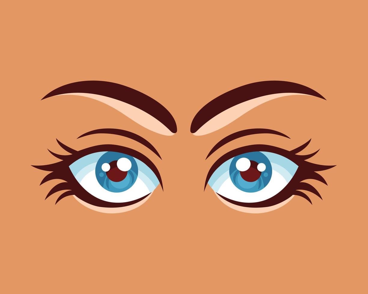 illustration de visage d'icône et sourcils vecteur