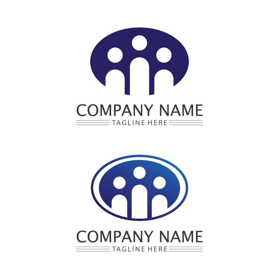 logo de personnes, équipe, succès, travail de personnes, groupe et communauté, vecteur de logo d'entreprise et d'entreprise et soins de conception, icône de la famille logo de réussite