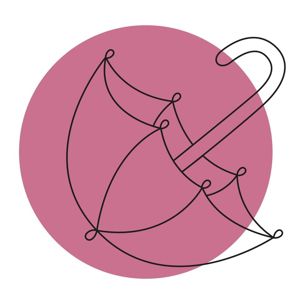 icône parapluie sur fond de couleur. icône de parapluie de doodle de ligne simple. illustration vectorielle en ligne modifiable. vecteur