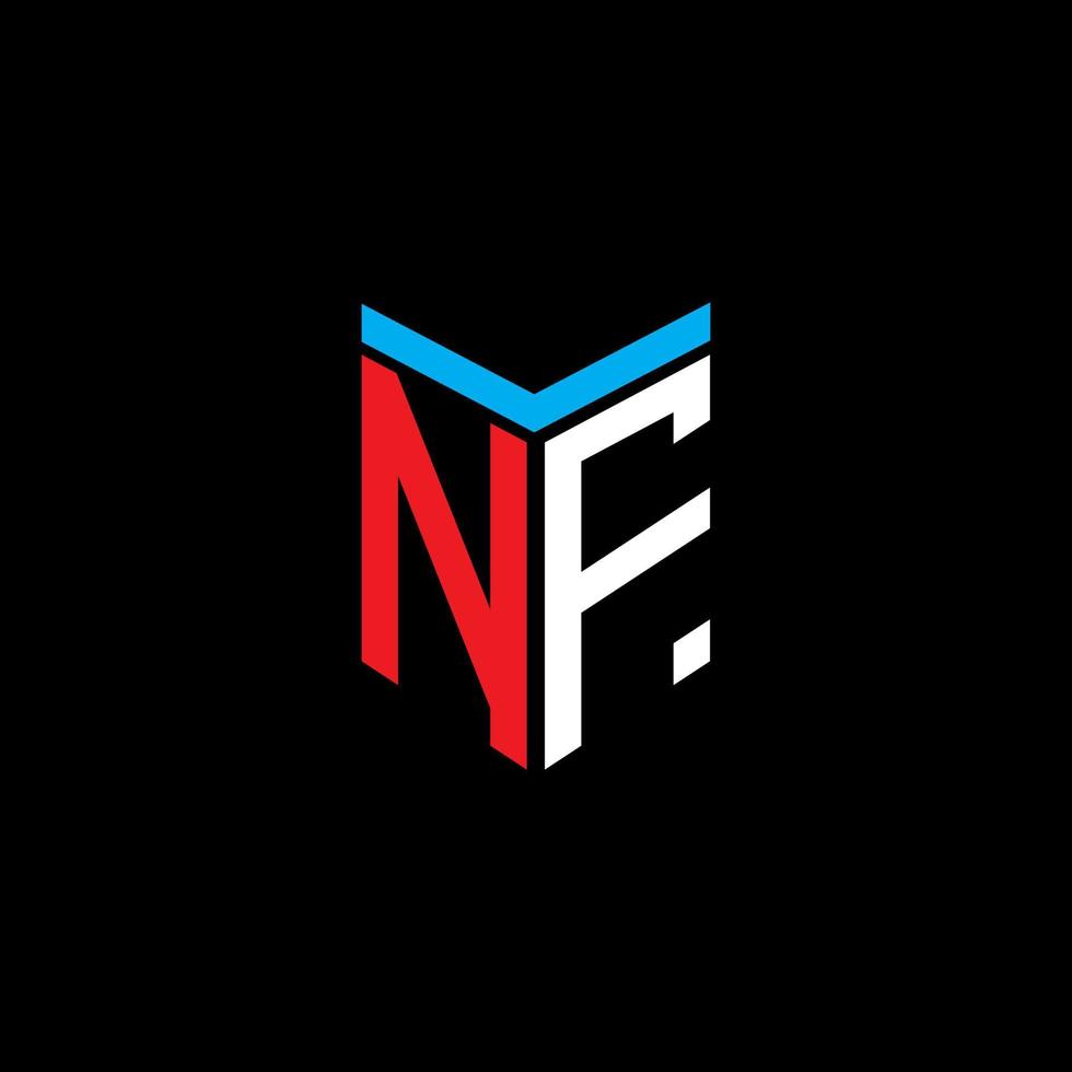 conception créative de logo de lettre nf avec graphique vectoriel