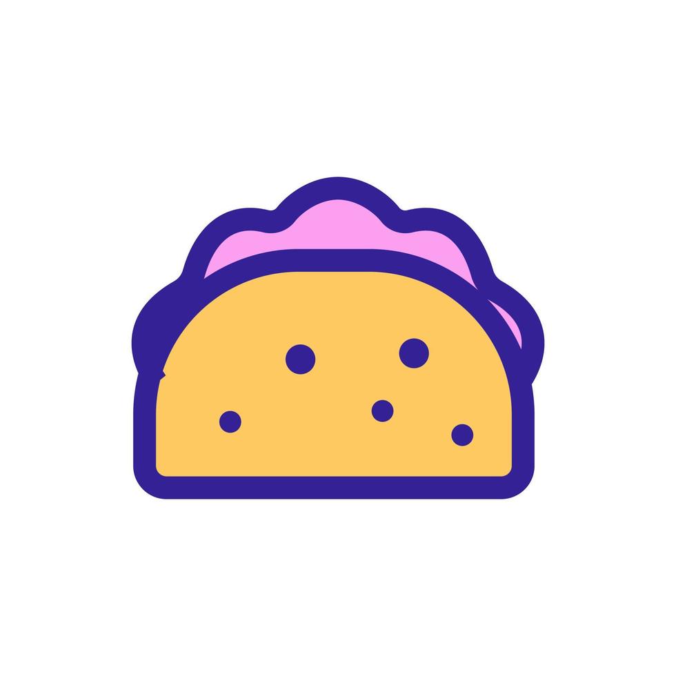 vecteur d'icône de tacos. illustration de symbole de contour isolé