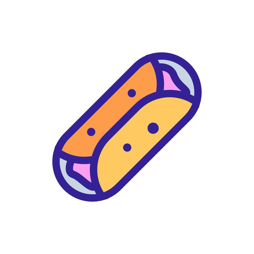 vecteur d'icône de tacos. illustration de symbole de contour isolé