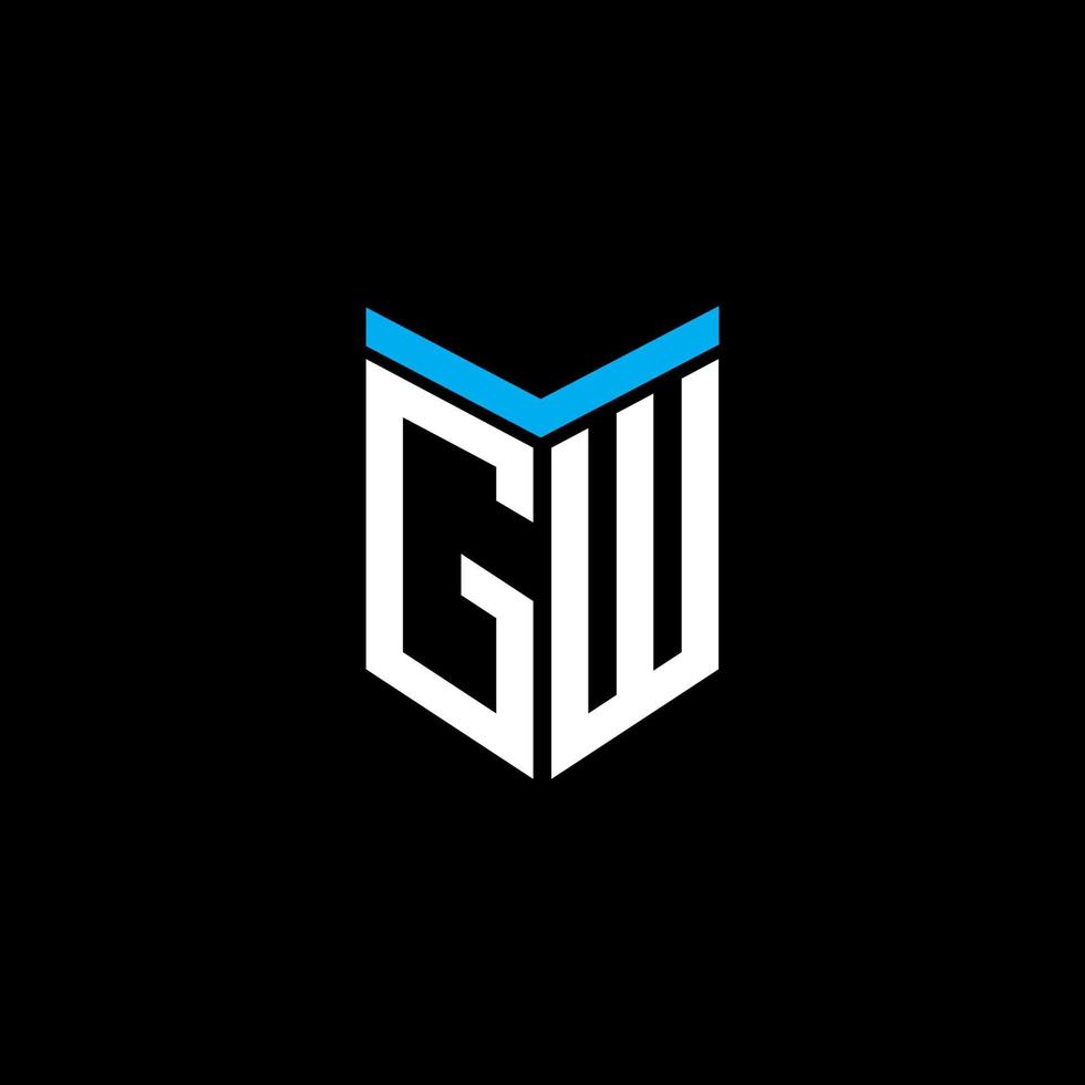 conception créative de logo de lettre gw avec graphique vectoriel