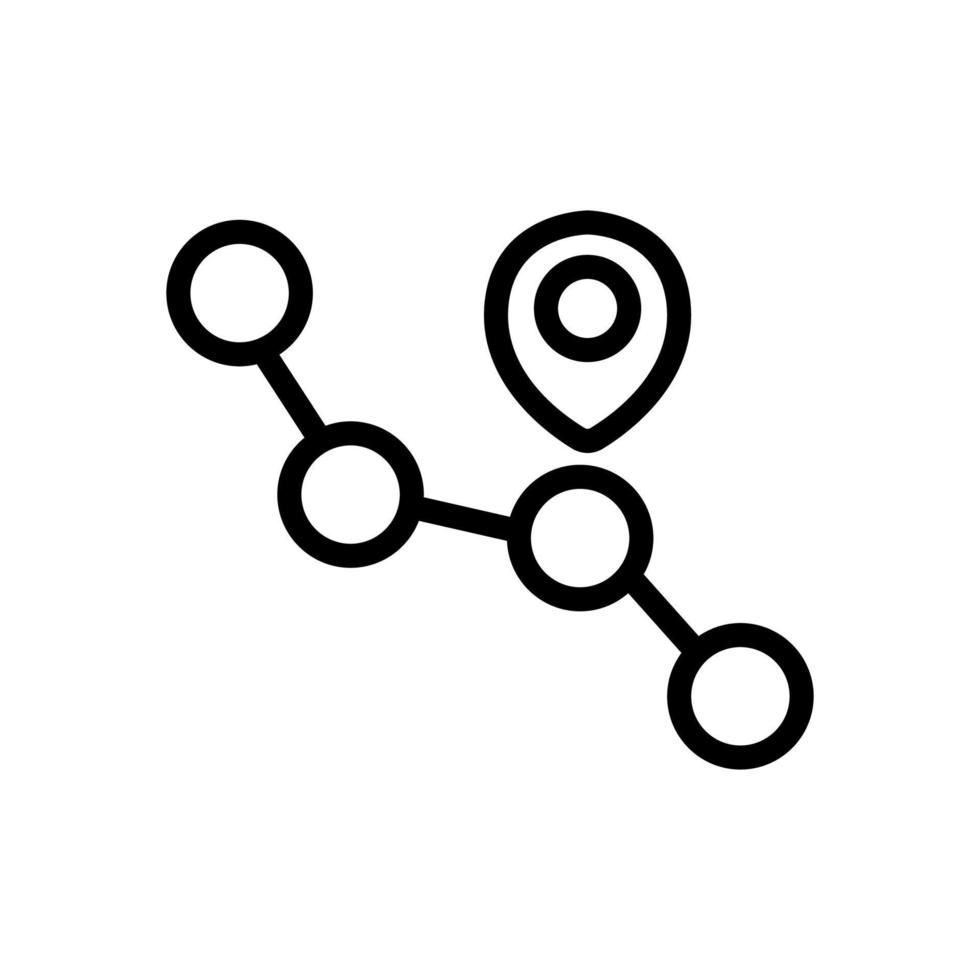 illustration de contour vectoriel d'icône de ligne de carte de métro