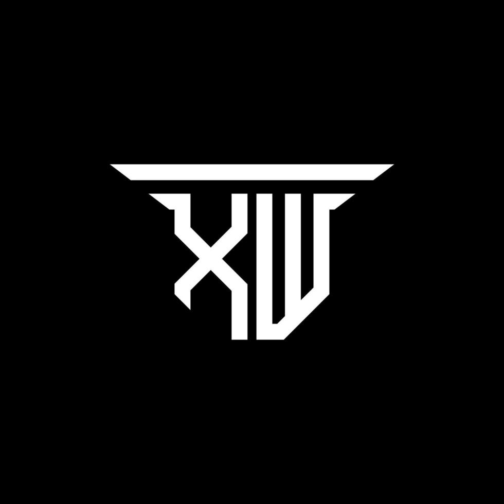 conception créative de logo de lettre xw avec graphique vectoriel
