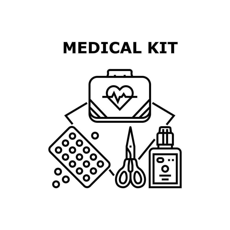 illustration vectorielle d'icône de trousse médicale vecteur