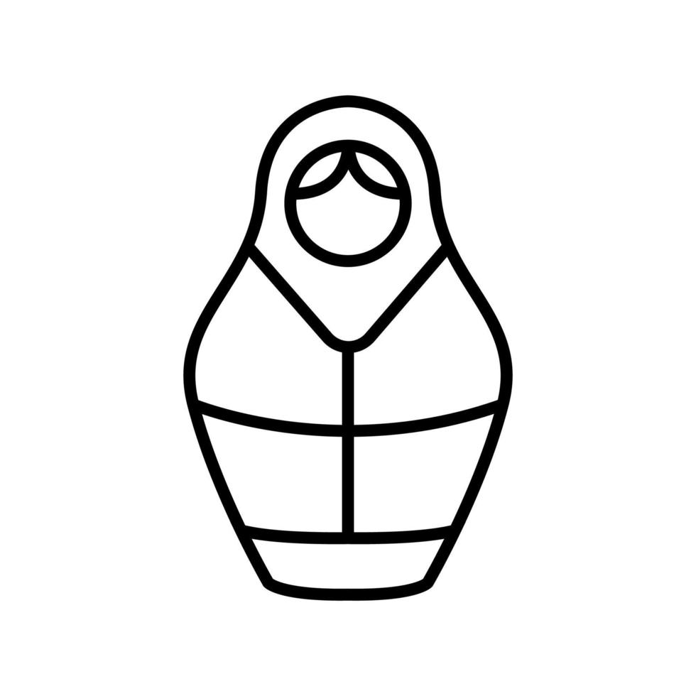 vecteur d'icône matreshka. illustration de symbole de contour isolé