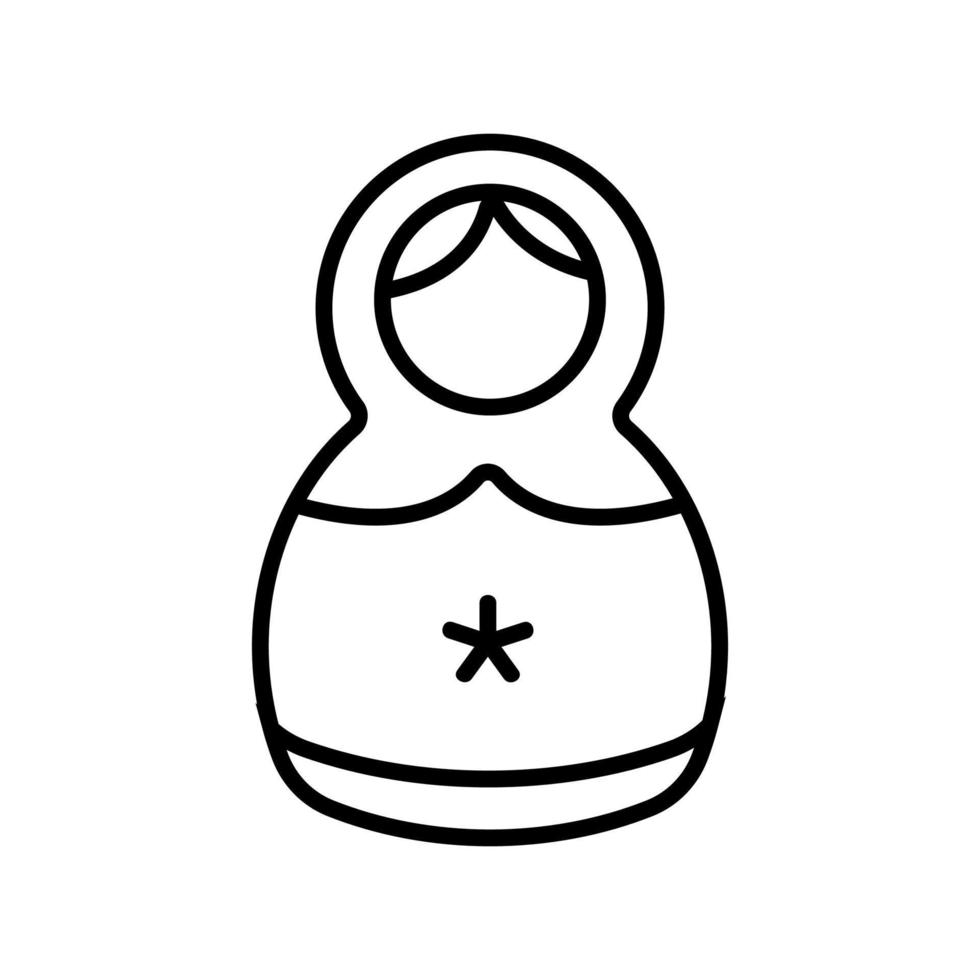 vecteur d'icône matreshka. illustration de symbole de contour isolé