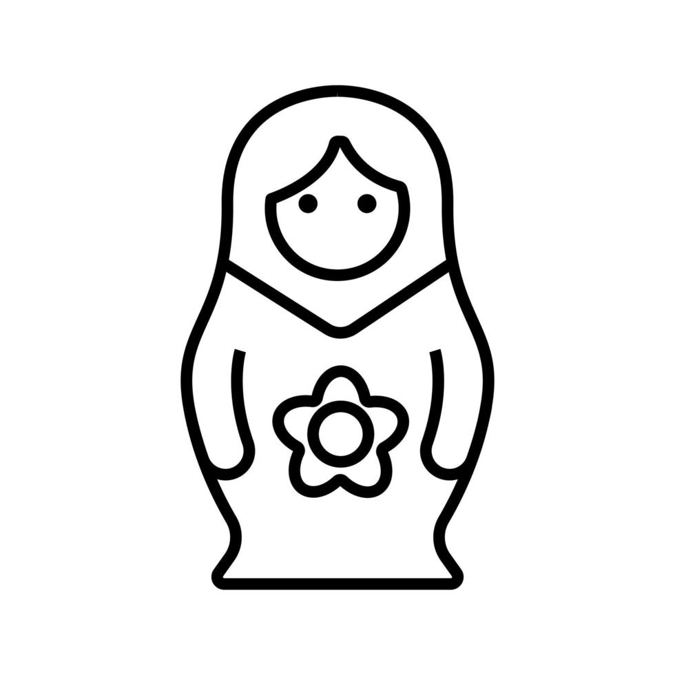 vecteur d'icône matreshka. illustration de symbole de contour isolé